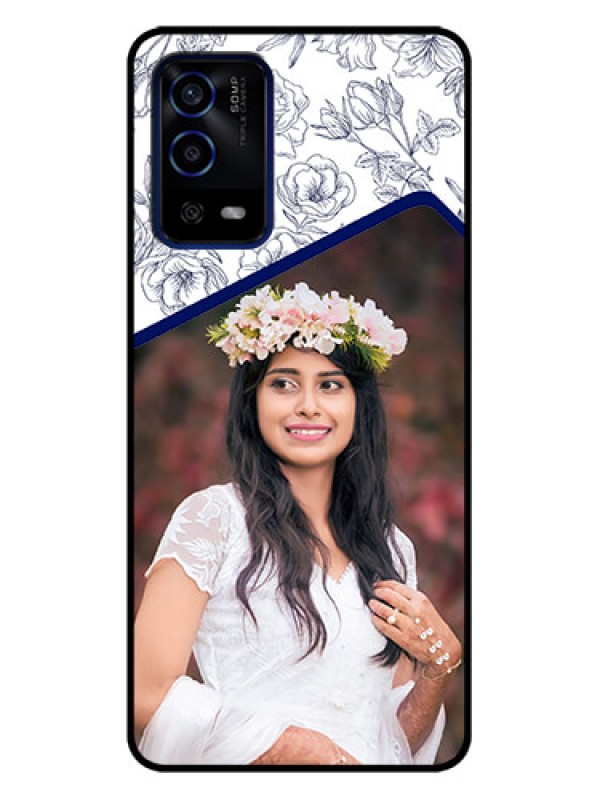 Custom Oppo A55 Custom Metal Phone Case - Classy Floral Design