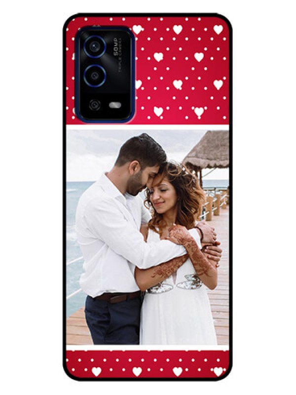 Custom Oppo A55 Custom Metal Phone Case - Hearts Mobile Case Design