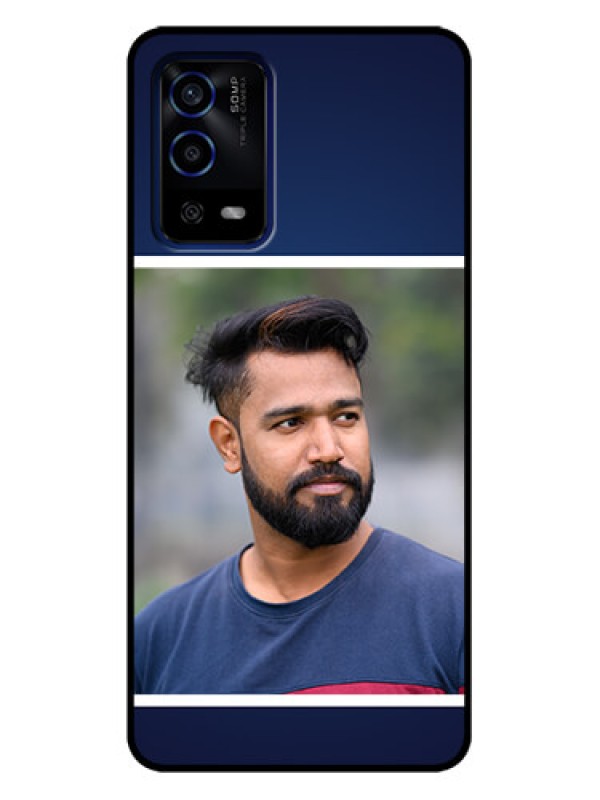 Custom Oppo A55 Custom Metal Phone Case - Simple Royal Blue Design