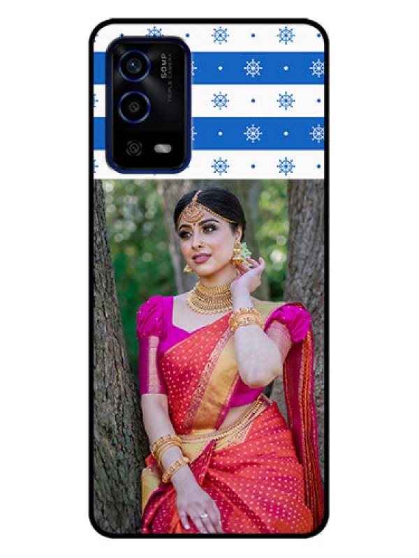 Custom Oppo A55 Custom Metal Phone Case - Snow Pattern Design