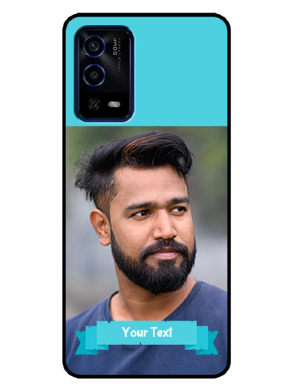 Custom Oppo A55 Custom Metal Phone Case - Blue Color Design