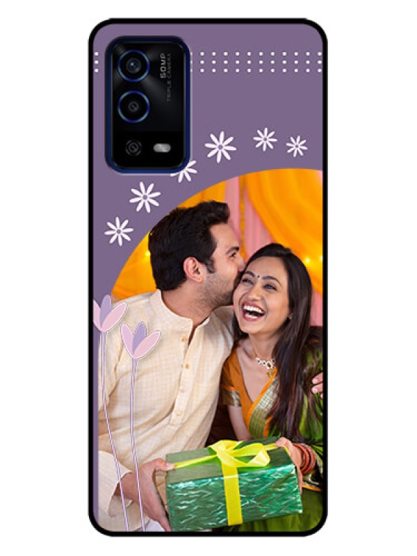 Custom Oppo A55 Custom Metal Phone Case - Lavender Flowers Design