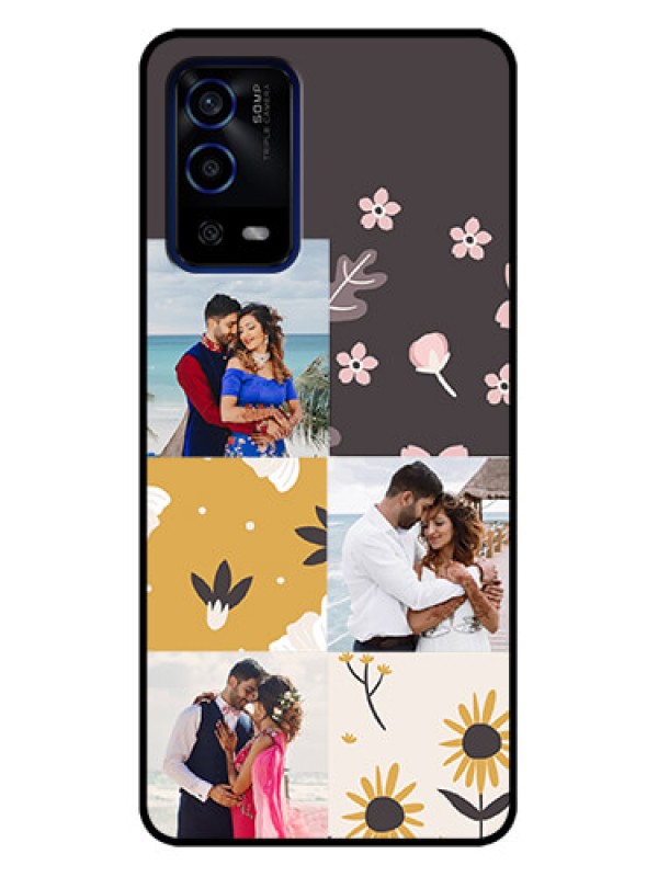 Custom Oppo A55 Custom Metal Phone Case - 3 Images With Floral Design