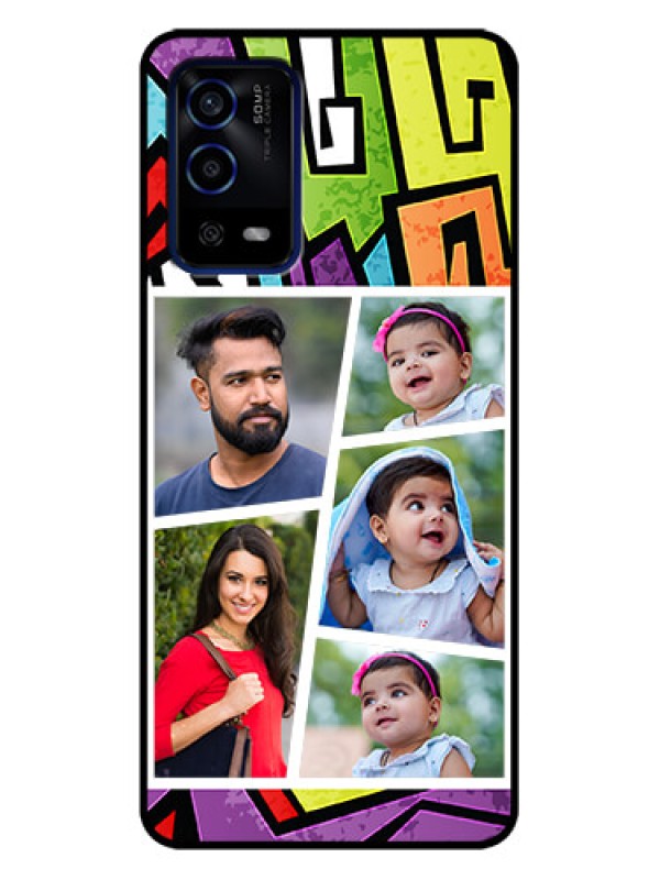 Custom Oppo A55 Custom Metal Phone Case - Graffiti Pattern Design