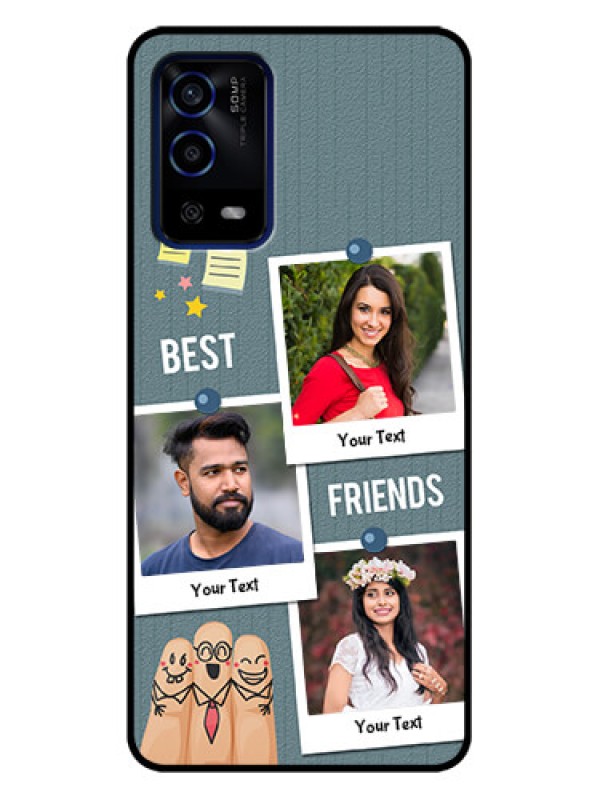 Custom Oppo A55 Custom Metal Phone Case - Sticky Frames And Friendship Design