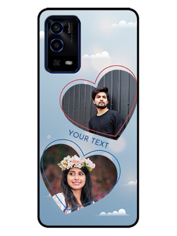 Custom Oppo A55 Custom Metal Phone Case - Blue Color Couple Design