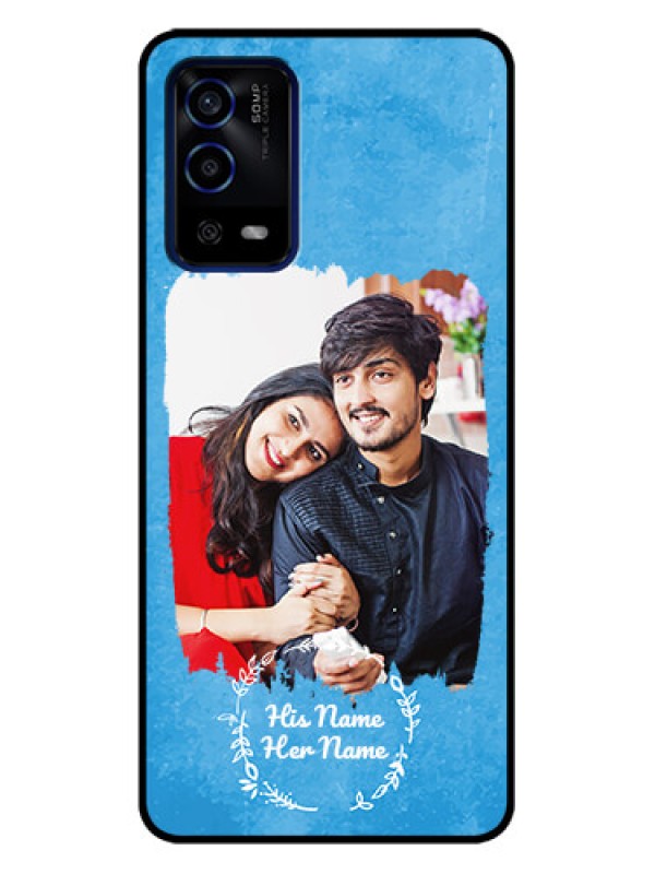 Custom Oppo A55 Custom Metal Phone Case - Blue Color Vintage Design