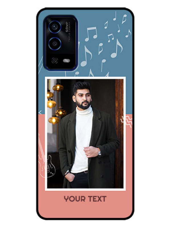 Custom Oppo A55 Custom Metal Phone Case - With Color Musical Note Design