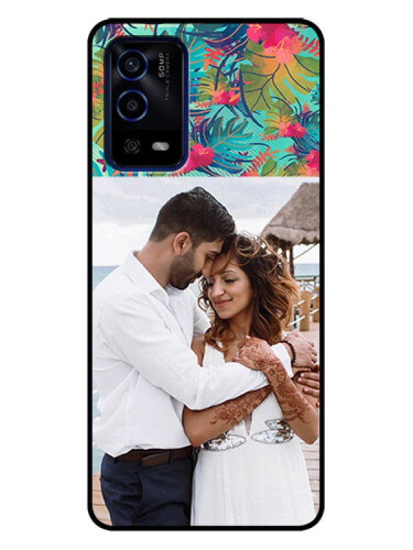 Custom Oppo A55 Custom Metal Phone Case - Watercolor Floral Design