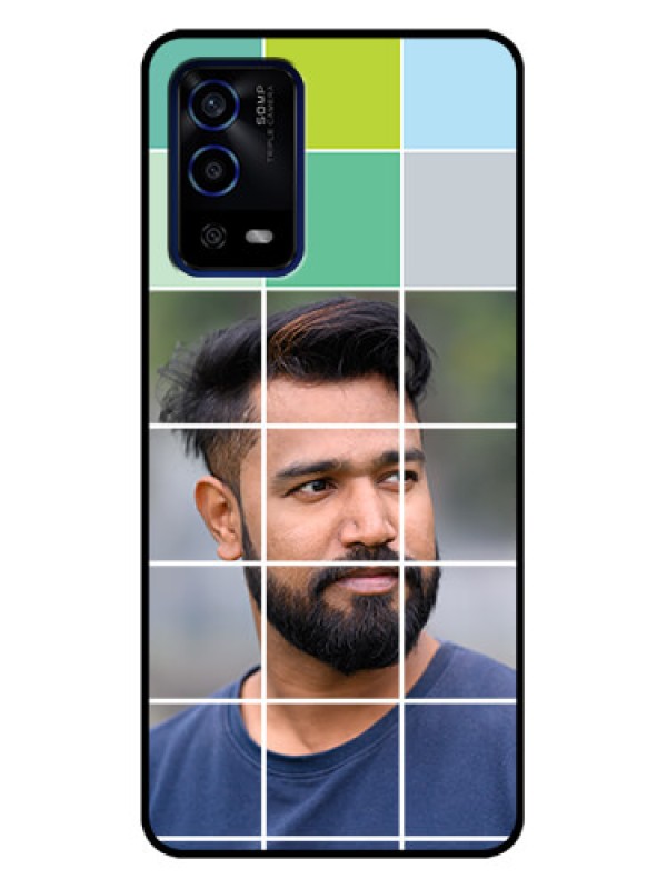 Custom Oppo A55 Custom Metal Phone Case - With White Box Pattern