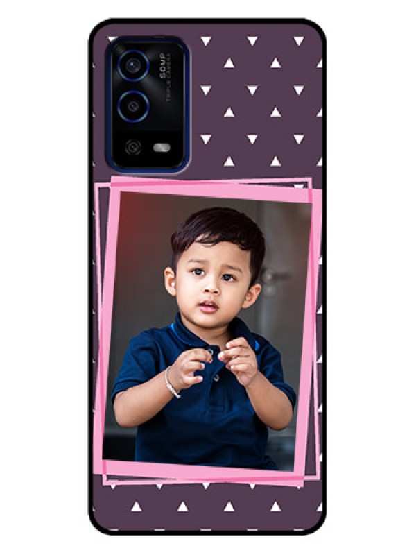 Custom Oppo A55 Custom Metal Phone Case - Triangle Pattern Dotted Design