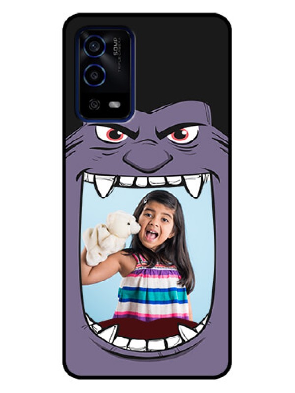 Custom Oppo A55 Custom Metal Phone Case - Angry Monster Design