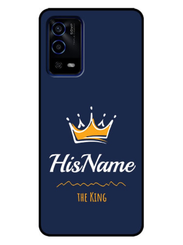 Custom Oppo A55 Custom Metal Phone Case - King With Name Design