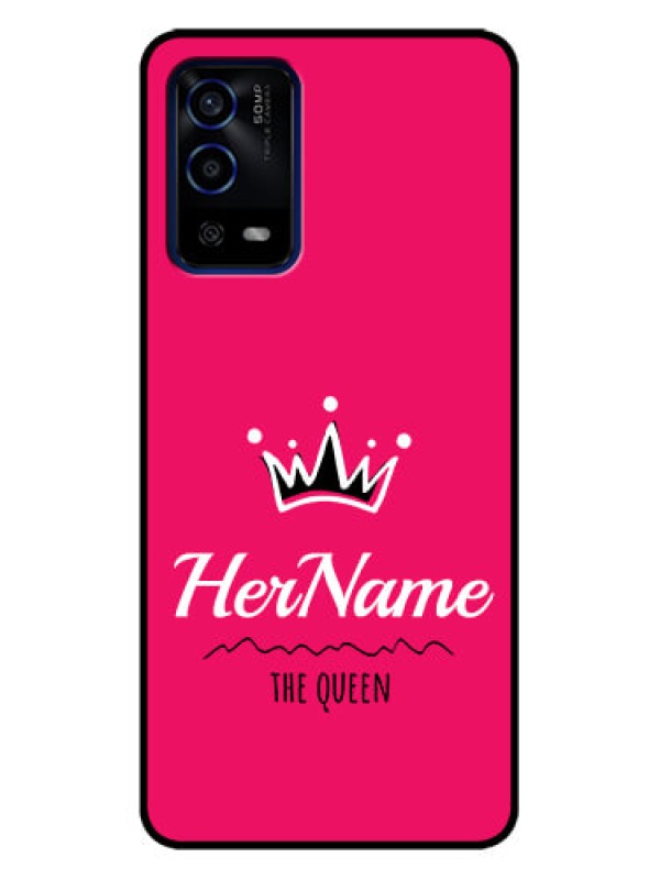 Custom Oppo A55 Custom Metal Phone Case - Queen With Name Design
