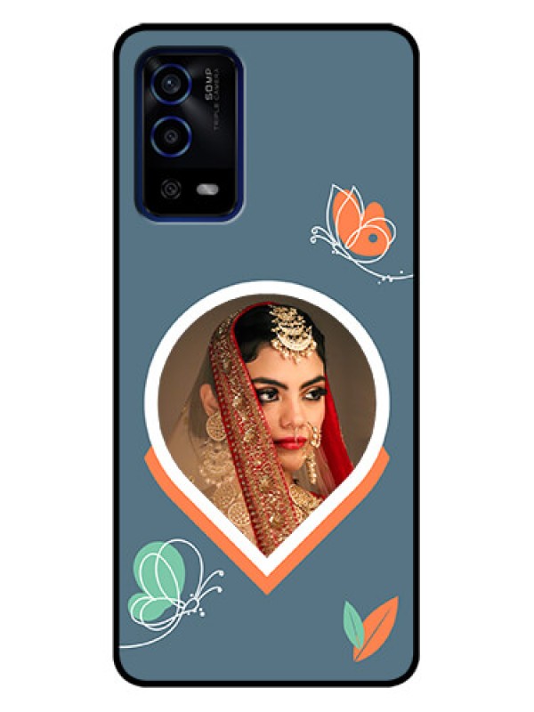 Custom Oppo A55 Custom Metal Phone Case - Droplet Butterflies Design