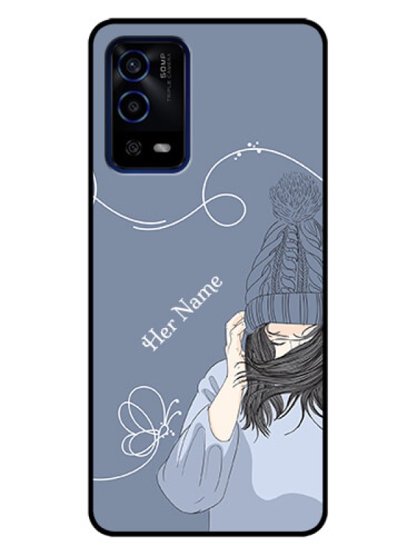 Custom Oppo A55 Custom Metal Phone Case - Girl In Winter Outfit Design