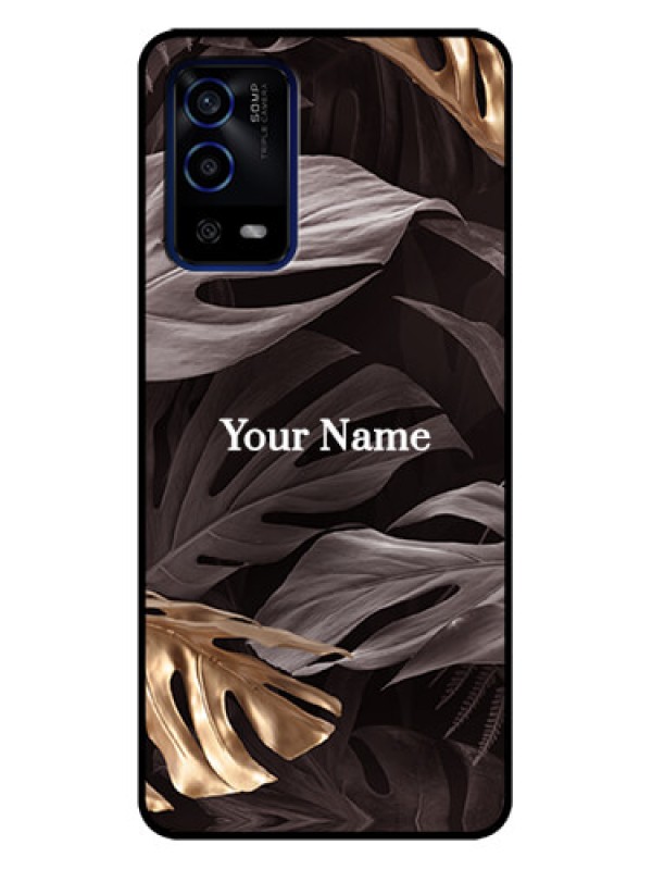 Custom Oppo A55 Custom Metal Phone Case - Wild Leaves Digital Paint Design