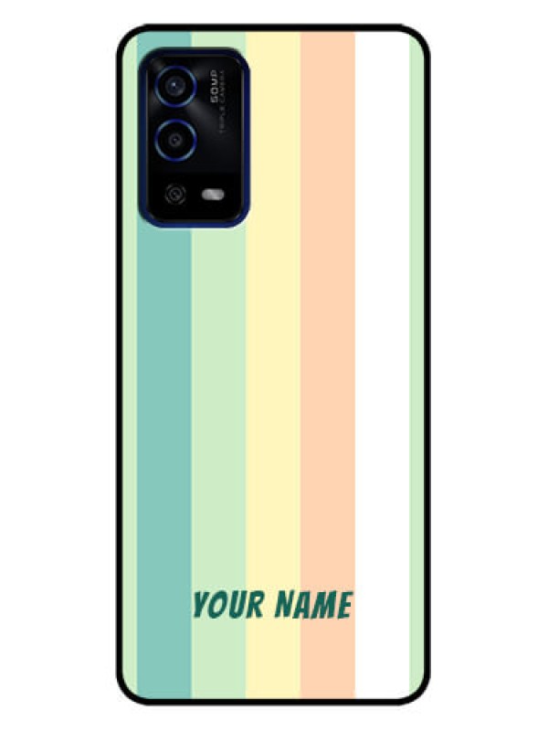Custom Oppo A55 Custom Metal Phone Case - Multi - Colour Stripes Design