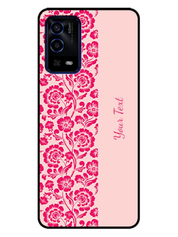 Custom Oppo A55 Custom Metal Phone Case - Attractive Floral Pattern Design