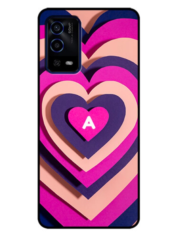 Custom Oppo A55 Custom Metal Phone Case - Cute Heart Pattern Design