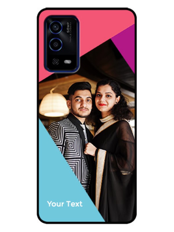 Custom Oppo A55 Custom Metal Phone Case - Stacked Triple Colour Design