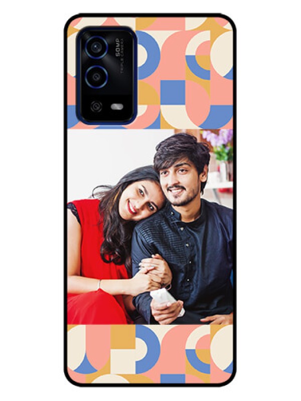 Custom Oppo A55 Custom Metal Phone Case - Semi - Circle Maze Pattern Design