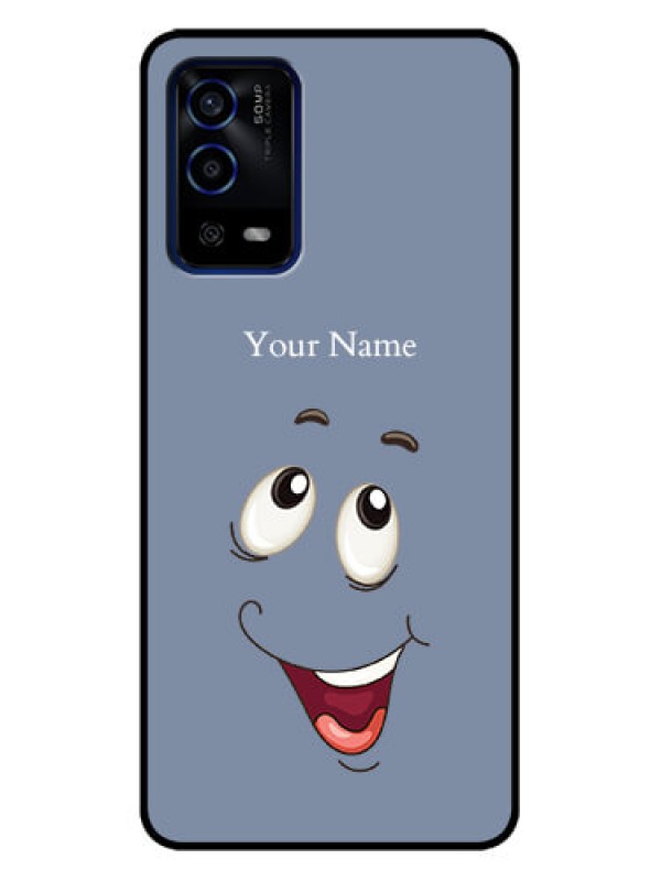 Custom Oppo A55 Custom Metal Phone Case - Laughing Cartoon Face Design