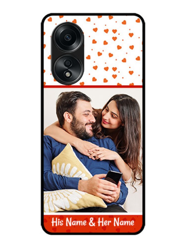 Custom Oppo A58 Custom Metal Phone CaseOrange Love Symbol Design