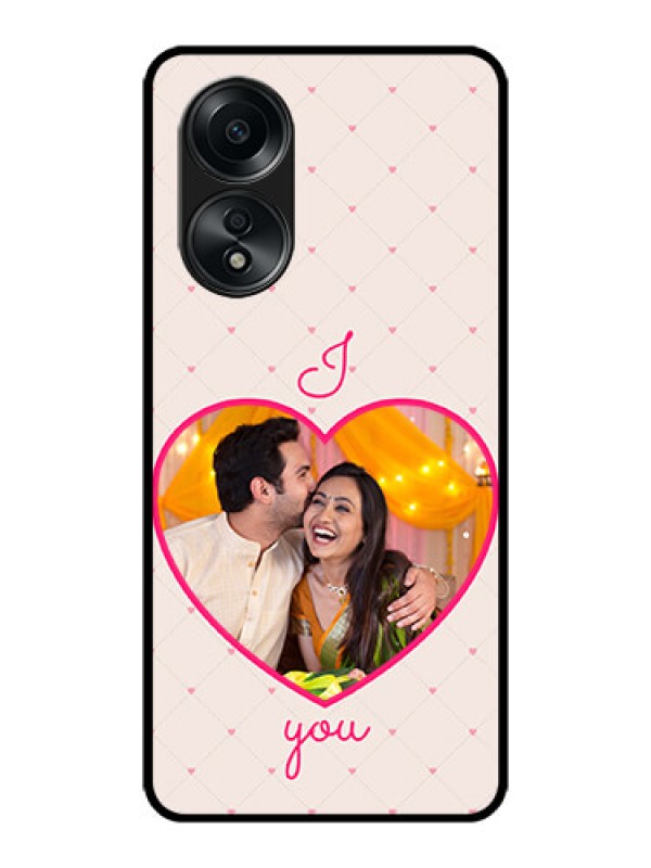 Custom Oppo A58 Custom Metal Phone CaseHeart Shape Design