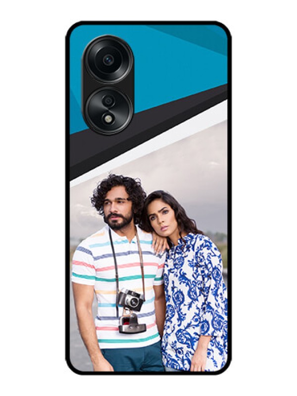 Custom Oppo A58 Custom Metal Phone CaseSimple Pattern Photo Upload Design