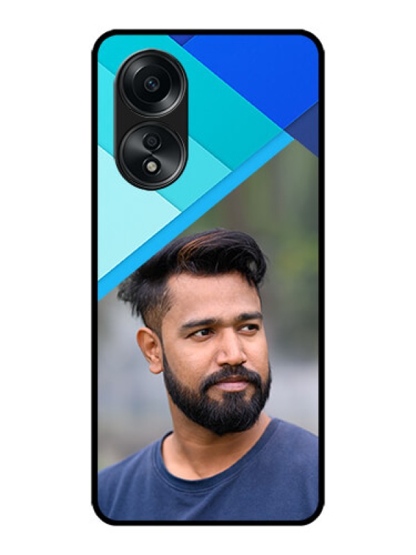 Custom Oppo A58 Custom Metal Phone CaseBlue Pattern Design