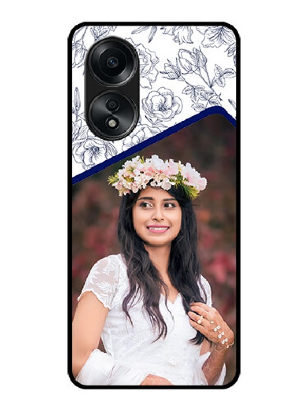 Custom Oppo A58 Custom Metal Phone CaseClassy Floral Design