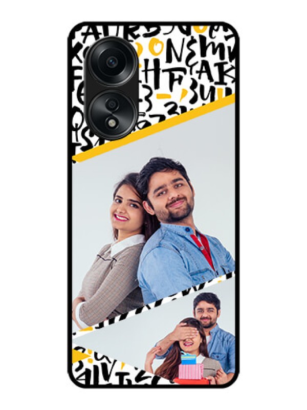 Custom Oppo A58 Custom Metal Phone CaseLetters Pattern Design