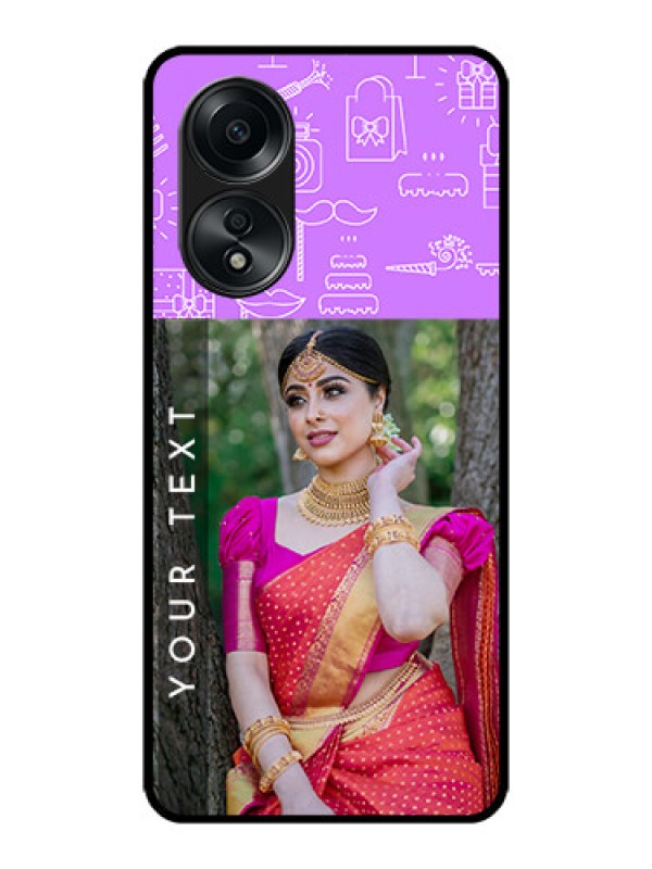 Custom Oppo A58 Custom Metal Phone CaseBirthday Icons Design