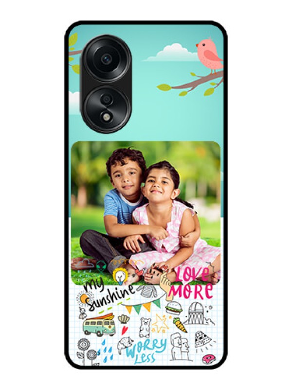 Custom Oppo A58 Custom Metal Phone CaseDoodle Love Design