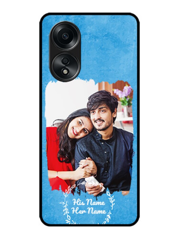 Custom Oppo A58 Custom Metal Phone CaseBlue Color Vintage Design