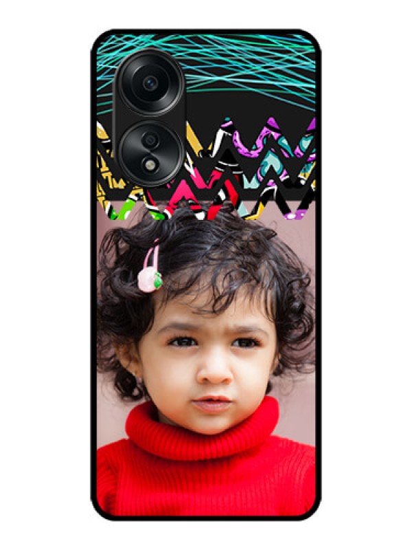 Custom Oppo A58 Custom Metal Phone CaseNeon Abstract Design