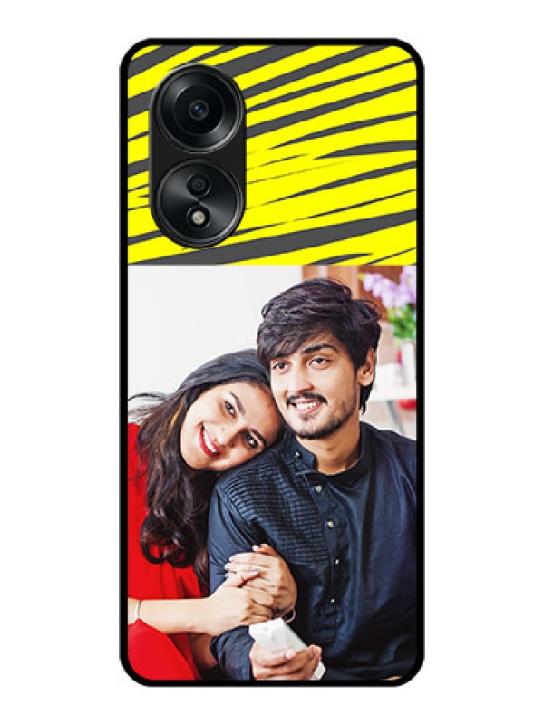 Custom Oppo A58 Custom Metal Phone CaseYellow Abstract Design