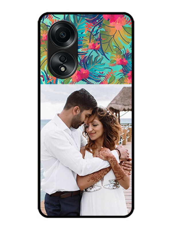 Custom Oppo A58 Custom Metal Phone CaseWatercolor Floral Design