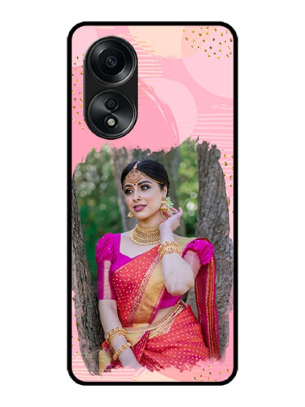 Custom Oppo A58 Custom Metal Phone CaseGold Glitter Splash Design