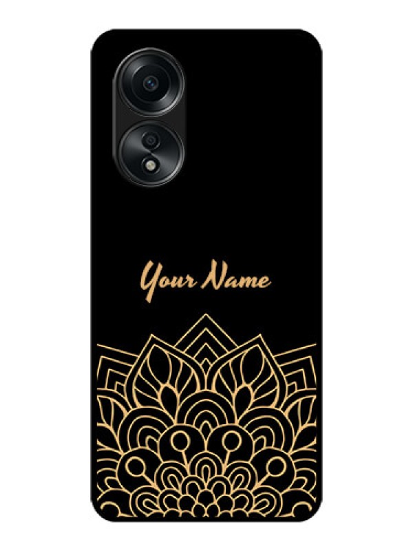Custom Oppo A58 Custom Metal Phone CaseGolden Mandala Design