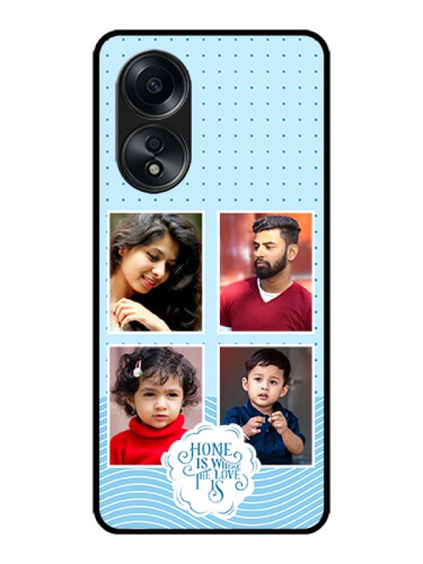 Custom Oppo A58 Custom Metal Phone CaseCute Love Quote With 4 Pic Upload Design