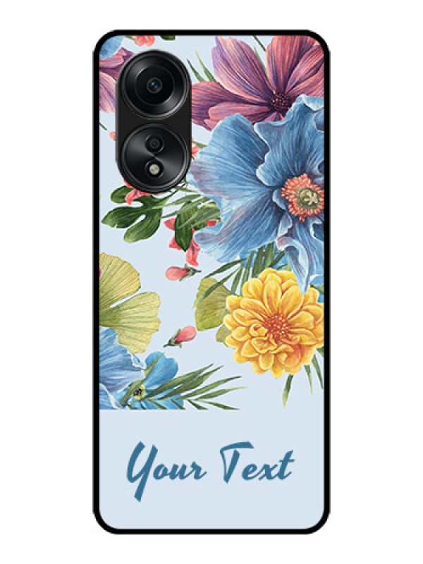 Custom Oppo A58 Custom Metal Phone CaseStunning Watercolored Flowers Painting Design
