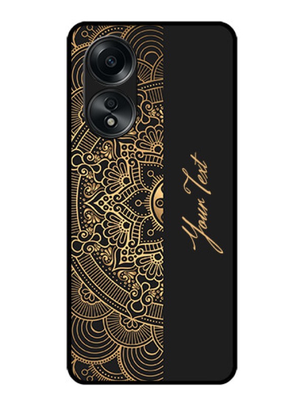 Custom Oppo A58 Custom Metal Phone CaseMandala Art With Custom Text Design