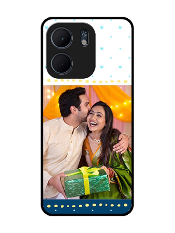 Custom Oppo A5X 4G Custom Metal Phone Case - White And Blue Abstract Design