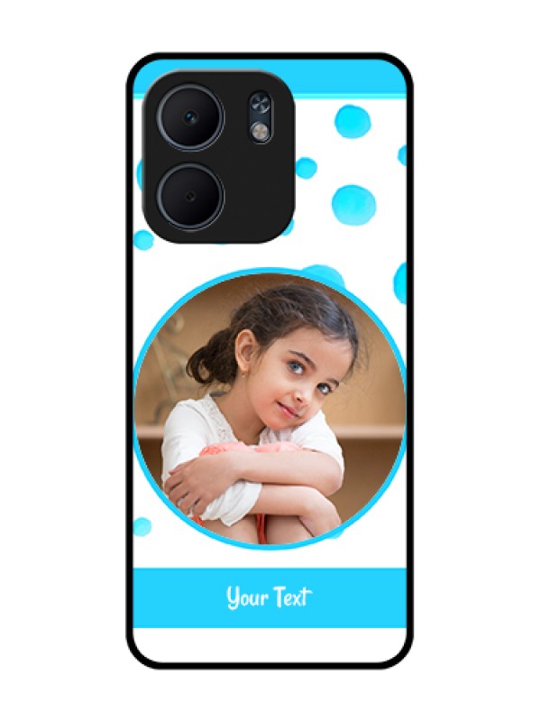 Custom Oppo A5X 4G Custom Metal Phone Case - Blue Bubbles Pattern Design