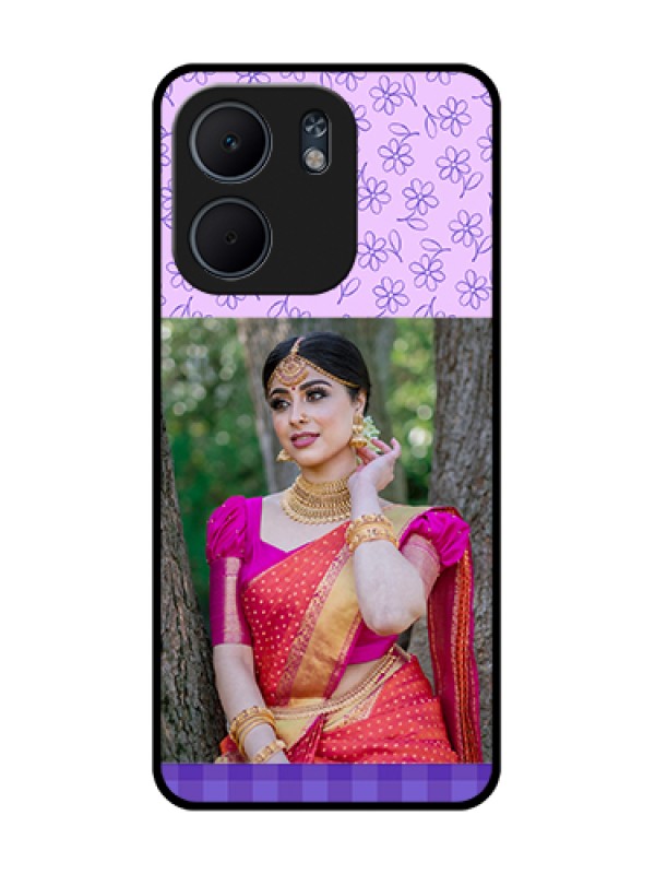 Custom Oppo A5X 4G Custom Metal Phone Case - Purple Floral Design