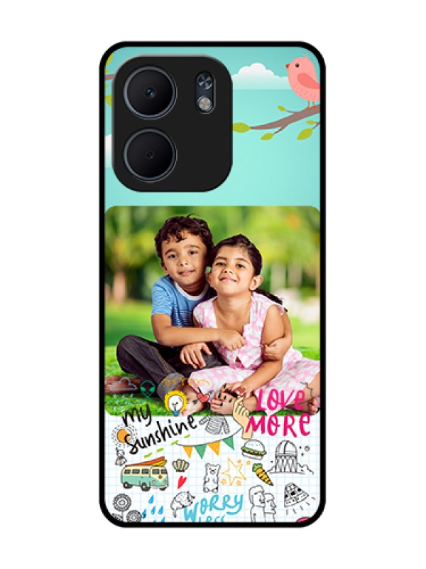 Custom Oppo A5X 4G Custom Metal Phone Case - Doodle Love Design