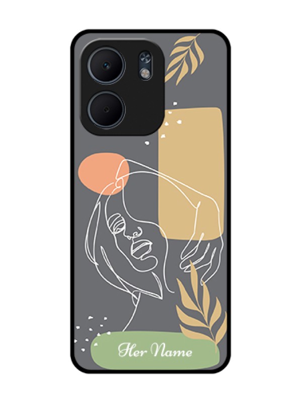 Custom Oppo A5X 4G Custom Metal Phone Case - Gazing Woman Line Art Design