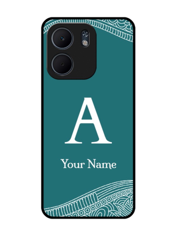 Custom Oppo A5X 4G Custom Metal Phone Case - Line Art Pattern With Custom Name Design